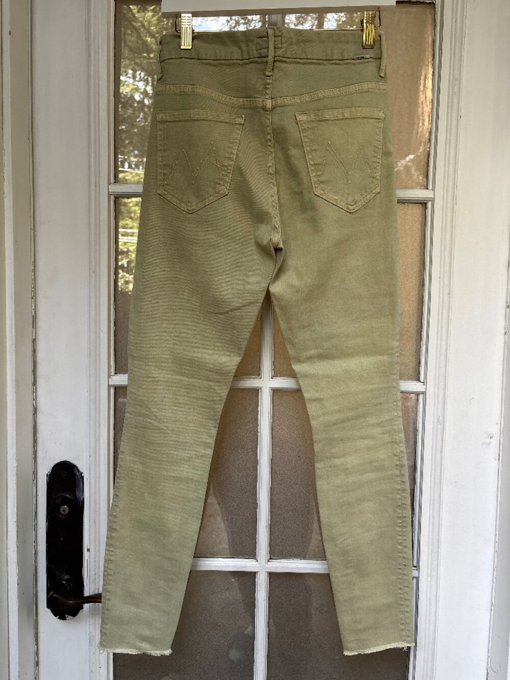 MOTHER High Waisted Looker Fray Jeans – Size 28 – Olive Green - Picture 8 of 14